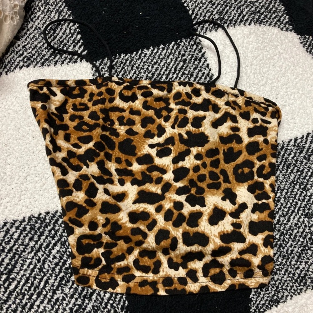 SHEIN animal print party crop top